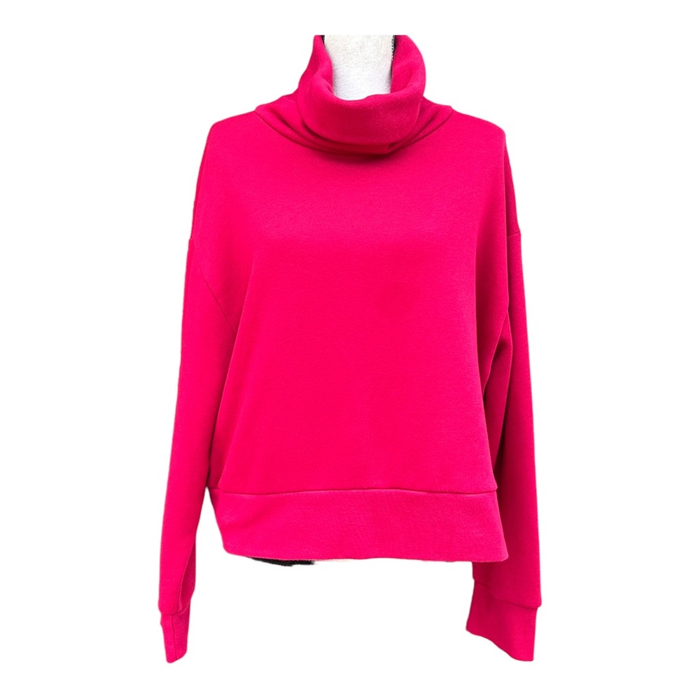 Zara Sweater Womens Size Large Fucsia Pink Long Sleeve‎ Turtleneck Casual